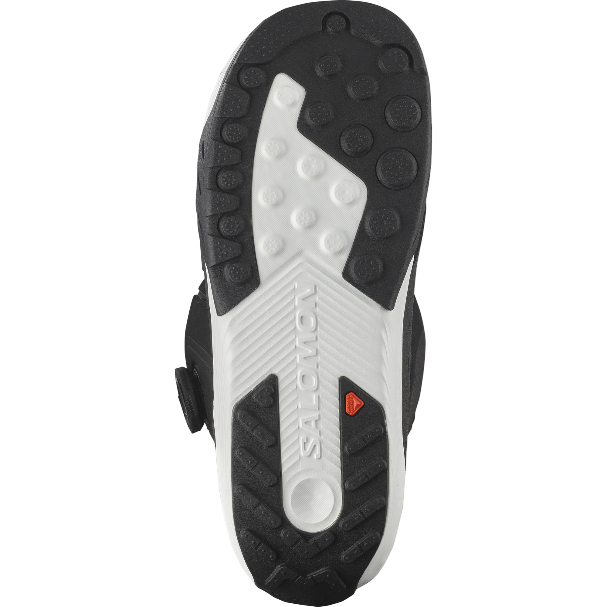 Salomon Dialogue Dual BOA Snowboard Boot - A black snowboard boot with a white logo on the side and a silver BOA dial at the top.