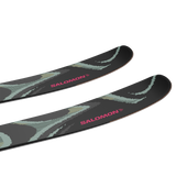 Salomon QST 100 skis, camo topsheet with Salomon logo on side