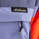 Airblaster Women's Trenchover Insulated Jacket 2025 - A black jacket with white lettering and a snowflake logo on the chest.