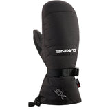 Dakine Leather Scout Mitt 2025 - A black leather mitt with a white logo on the back of the hand and a strap closure at the wrist.