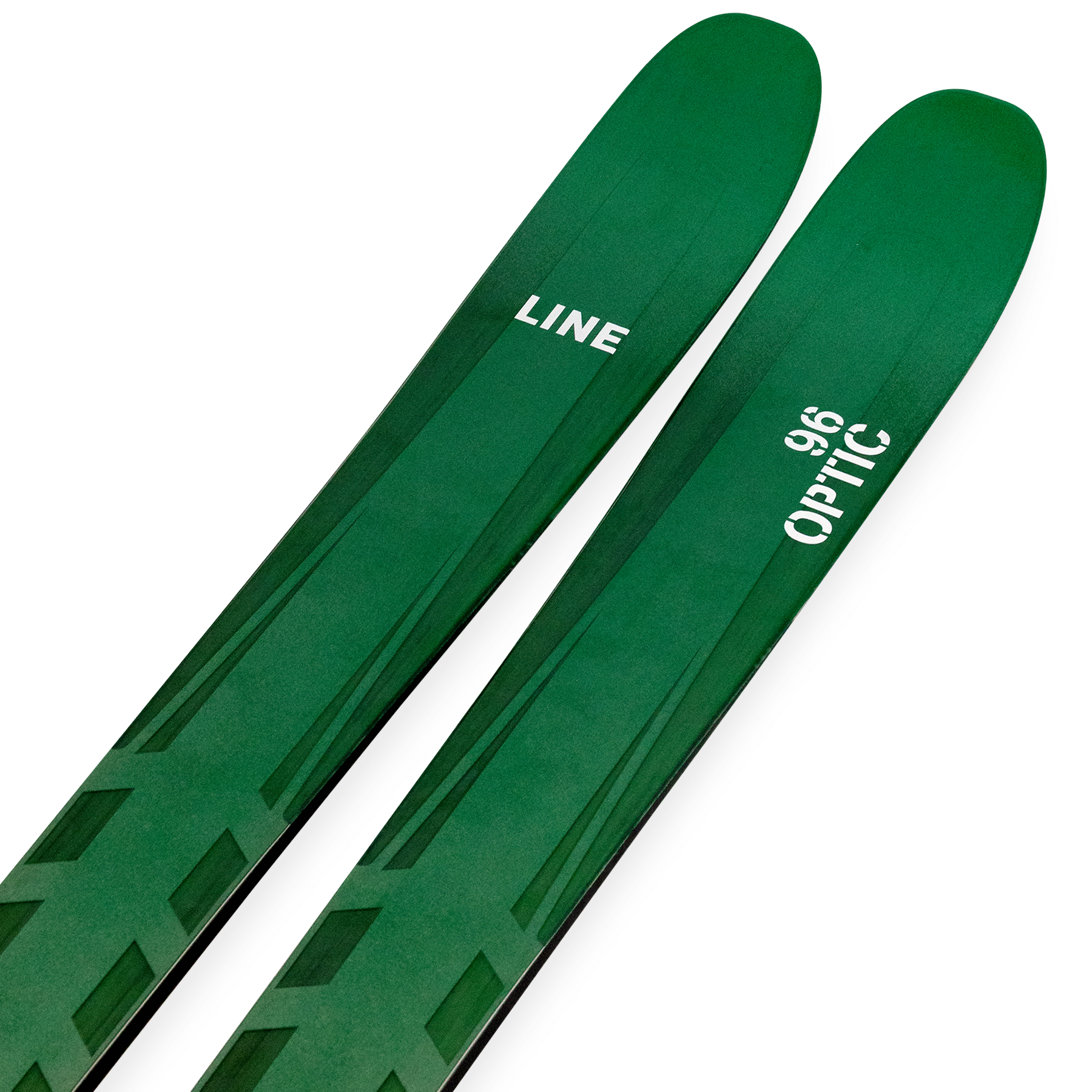 Green ski tops with LINE logo and Optic 96 text on the side