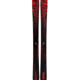 Line Poisson skis, black with red patterned tops, pair of skis front view