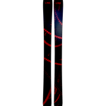 Line Poisson skis, black with red graphic stripes, side view of two skis