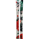 LINE Tom Wallisch Pro skis, white base with green and orange splatter graphics