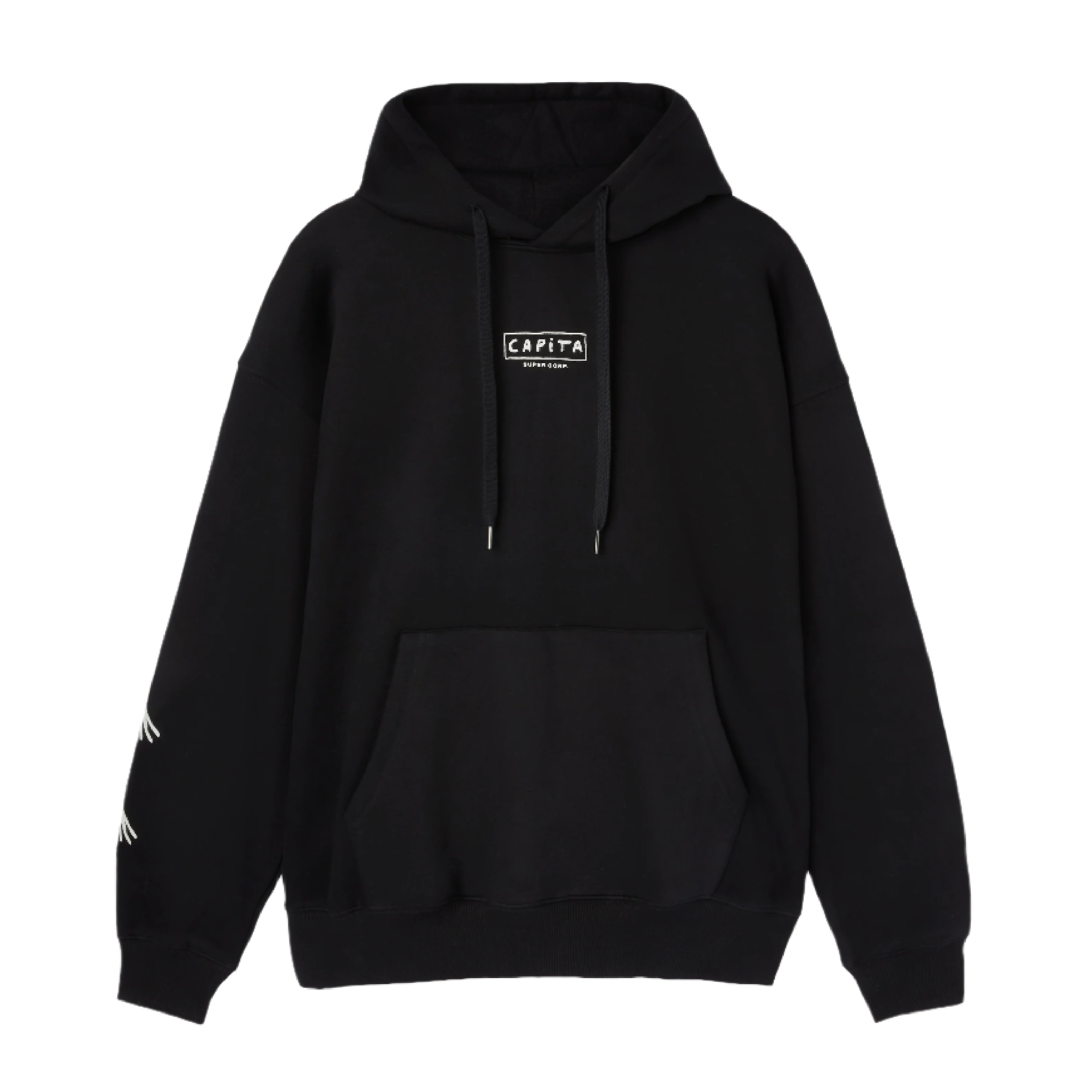 CAPiTA Longo Hoodie 2026 - Black hoodie with white logo on chest and sleeve.