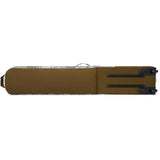 Dakine Low Roller Snowboard Bag - A brown snowboard bag with a white and green patterned interior lining, featuring black buckles on the side.