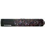 Dakine Low Roller Snowboard Bag - A black snowboard bag with a floral pattern and white lettering, featuring a zippered top and handle on one end.