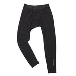 Le Bent Core Lightweight Bottom Base Layer 2025 - A pair of black base layer bottoms with a wide waistband and a small logo on the left leg.
