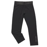 Le Bent Women's Core Lightweight 3/4 Bottom Base Layer 2025 - A black base layer with a subtle logo on the left leg and a small tag near the bottom hem.