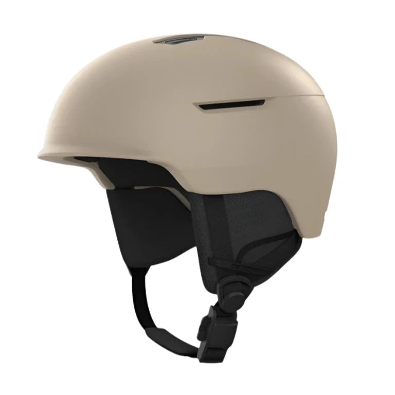 Anon Logan Wavecel Helmet 2025 - A white helmet with a black visor and ventilation holes on top.