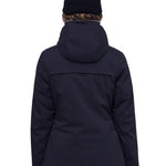 The 686 Women's Spirit Insulated Jacket 2025 is primarily black with white accents and a removable hood.