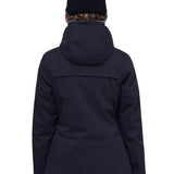 The 686 Women's Spirit Insulated Jacket 2025 is primarily black with white accents and a removable hood.