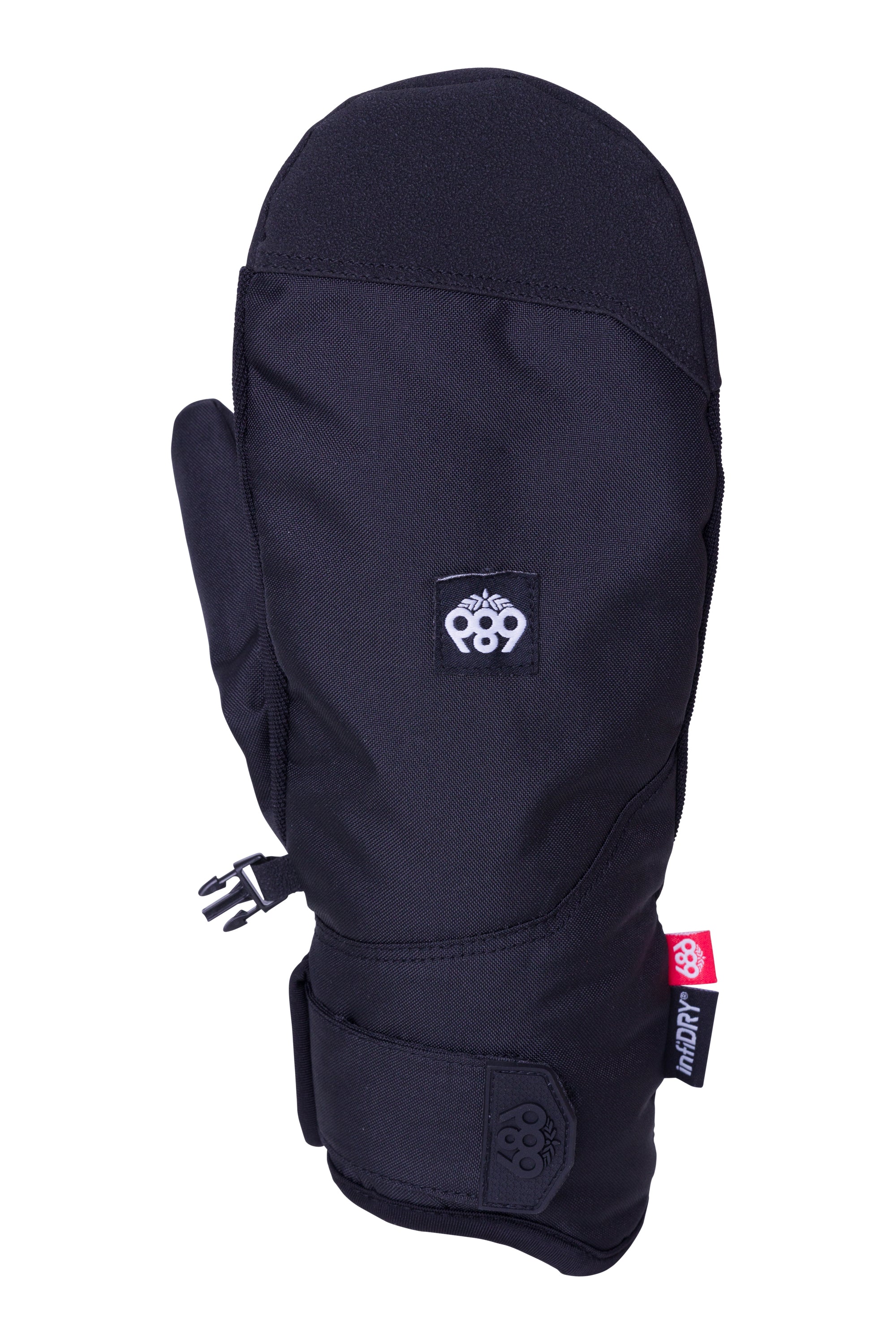 The 686 Primer Mitt has a black palm with a white logo and accents on the cuff.