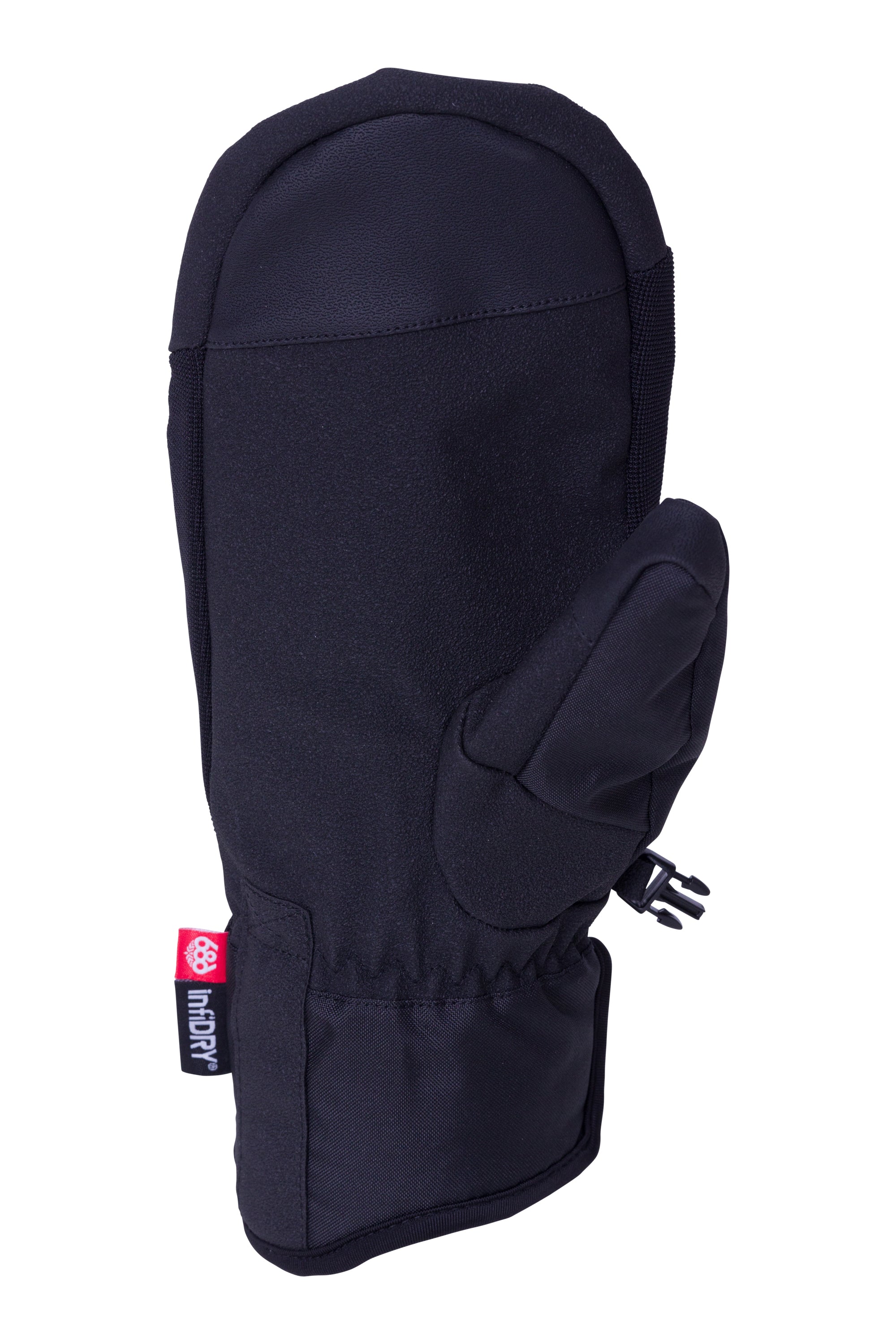 The 686 Men's Primer Mitt 2025 is black with an insulated hood and a fleece-lined interior.