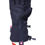 The 686 Women's GORE-TEX SMARTY® 3-in-1 Gauntlet Glove features a black color with a prominent red logo on the cuff.