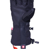 The 686 Women's GORE-TEX SMARTY® 3-in-1 Gauntlet Glove features a black color with a prominent red logo on the cuff.