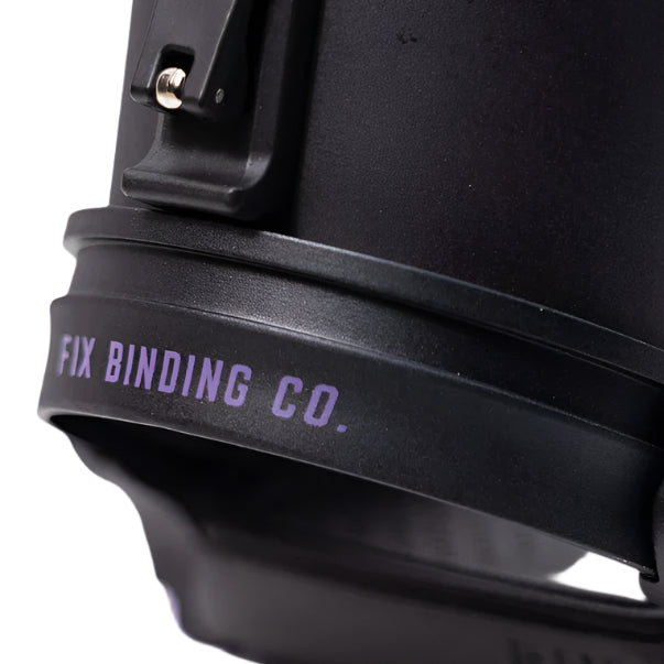 Fix Women's Opus Snowboard Binding 2024 - Black binding with silver screws and a black strap.