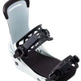 Fix Women's Seneca Snowboard Binding 2024 - A white snowboard binding with black buckles and straps.