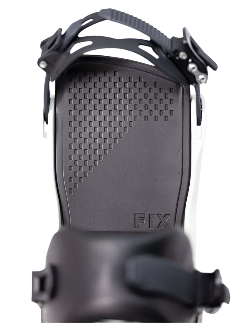 Fix Truce Snowboard Binding 2024 - Black snowboard binding with a textured pattern on the baseplate and silver screws.