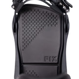 Fix Yale Snowboard Binding 2024 - Black snowboard binding with a rectangular base plate and silver screws.