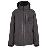 Airblaster Max Shell Jacket 2025 - A dark gray jacket with a black logo on the left chest and a zippered pocket on the right side.