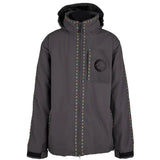 Airblaster Max Shell Jacket 2025 - A dark gray jacket with a black logo on the left chest and a zippered pocket on the right side.