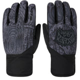 Dakine Mayhem Crossfire Glove 2025 - A pair of black gloves with a textured pattern on the palm and fingers, featuring a logo on the back of one glove.