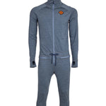 Airblaster Merino Ninja Suit 2025 - A heathered grey merino wool suit with a small orange logo on the left chest area.