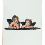 Sims Macrodose Snowboard 2025 - A black snowboard with a white and blue logo on top, featuring a rider in mid-air performing a trick.