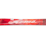 Sims Macrodose Snowboard 2025 - A red snowboard with a white logo and white lettering on top of it.