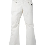 Burton Women's Marcy 2L High Rise Stretch Pants 2025 - White snow pants with black drawstring and logo on left thigh.