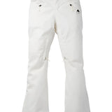 Burton Women's Marcy 2L High Rise Stretch Pants 2025 - White snow pants with black drawstring and logo on left thigh.
