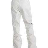 Burton Women's Marcy 2L High Rise Stretch Pants 2025 - A pair of white snow pants with a high rise and stretch material, featuring a small black logo on the left leg.