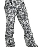 Burton Women's Marcy 2L High Rise Stretch Pants 2025 - Black snow pants with a black and white abstract pattern, featuring a high rise design and stretch material.
