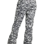 Burton Women's Marcy 2L High Rise Stretch Pants 2025 - Black snow pants with a black and white abstract pattern of lines and shapes.