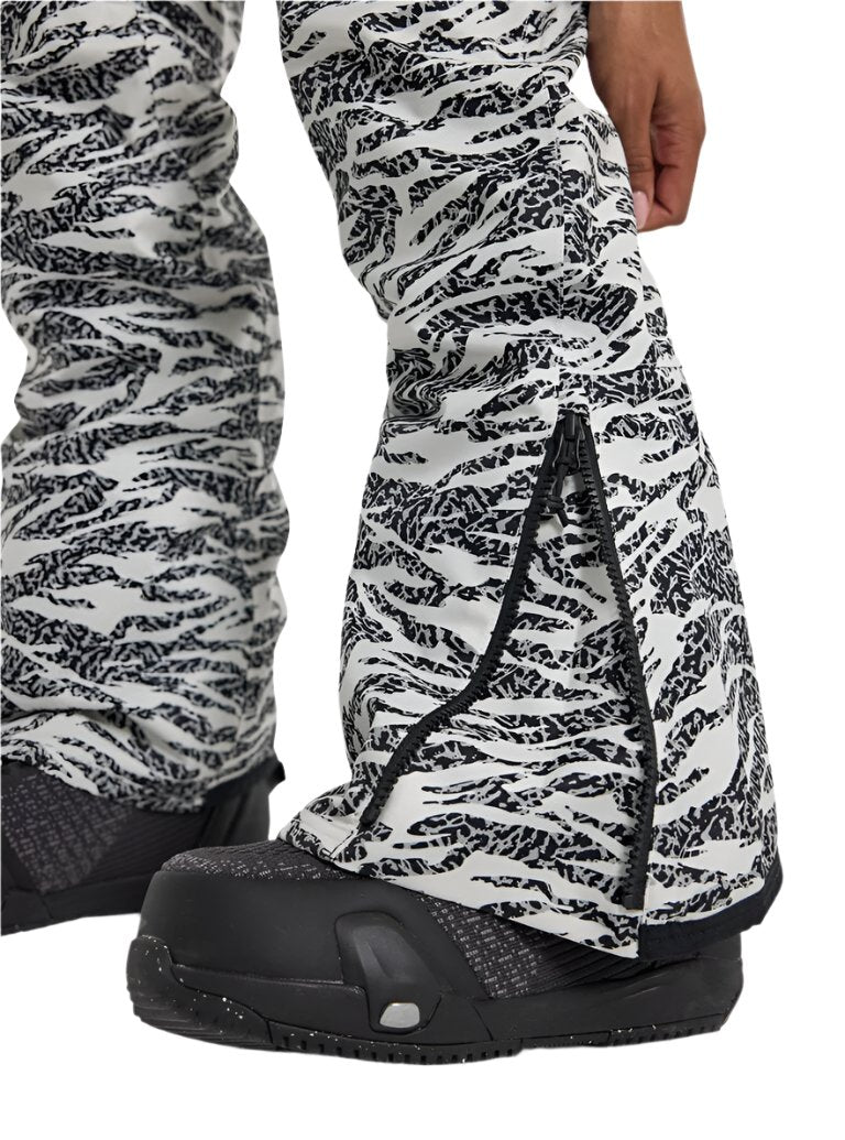 Burton Women's Marcy 2L High Rise Stretch Pants 2025 - Black snow pants with a black and white abstract pattern, featuring a high rise design and stretch material.