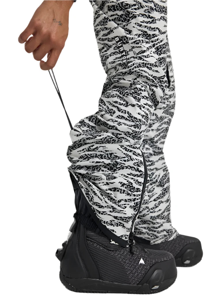 Burton Women's Marcy 2L High Rise Stretch Pants 2025 - Black snow pants with a black and white abstract pattern, featuring a high rise design and stretch material.