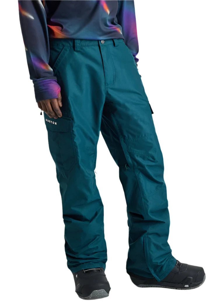 Burton Cargo 2L Shell Pants 2025 - Dark-colored snow pants with cargo pockets on each thigh and a white logo on the left leg.