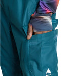Burton Cargo 2L Shell Pants 2025 - A pair of dark green snow pants with a cargo pocket on the thigh and a white logo near the bottom hem.