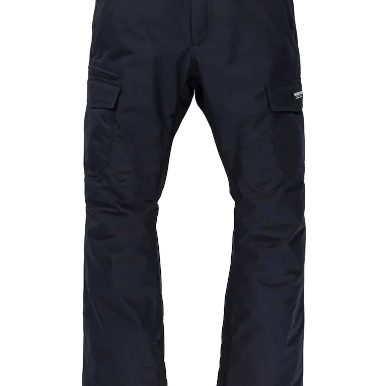 Burton Cargo 2L Shell Pants 2025 - Black pants with cargo pockets on each thigh and a white logo on the right leg.