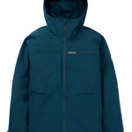 Burton Frostner 2L Jacket 2025 - A dark blue jacket with a hood, featuring a zippered front and two side pockets.