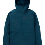 Burton Frostner 2L Jacket 2025 - A dark blue jacket with a hood, featuring a zippered front and two side pockets.