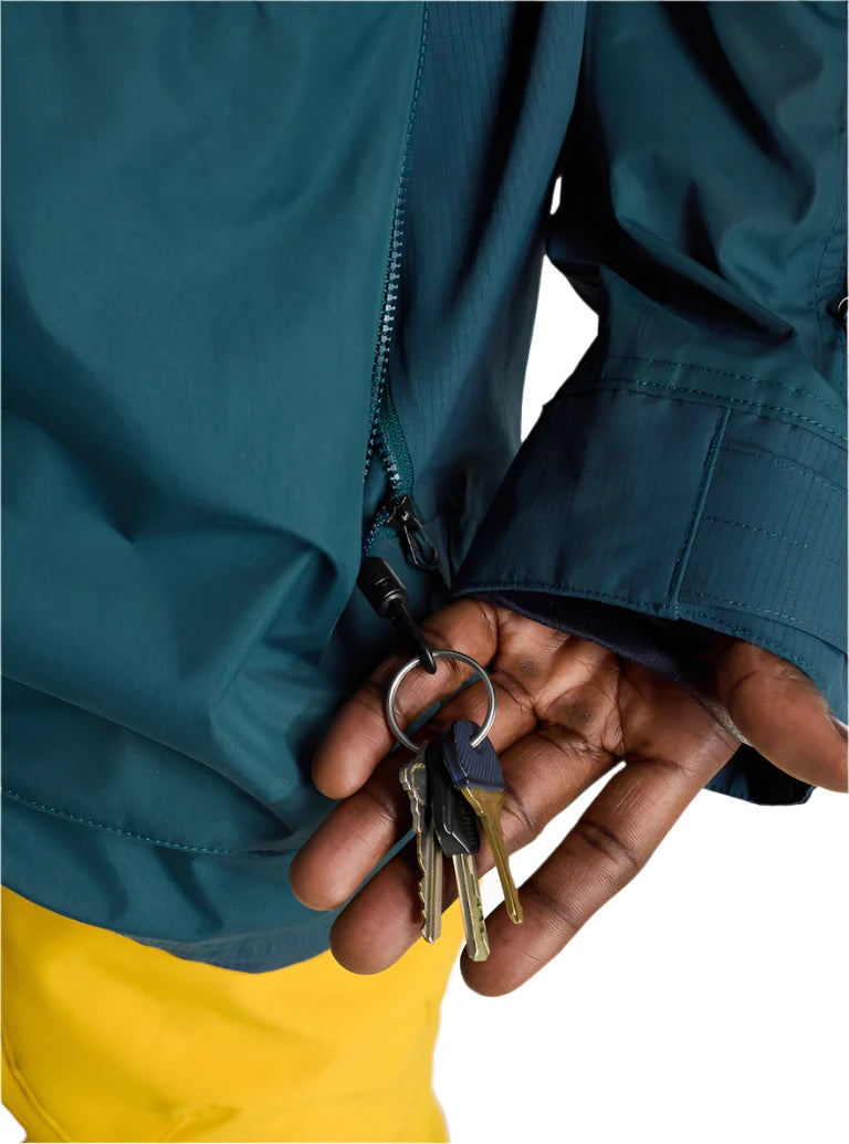 Burton Frostner 2L Jacket 2025 - A dark green jacket with a zipper down the front and two zippered pockets on either side.