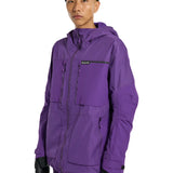 Burton Frostner 2L Jacket 2025 - A purple jacket with a black zipper and two zippered pockets on the front.