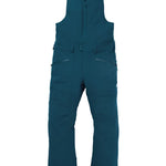 Burton Reserve Bib Pant 2025 - Dark-colored bib pant with adjustable straps, zippered pockets and belt loops.