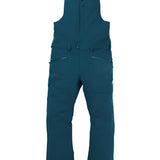 Burton Reserve Bib Pant 2025 - Dark-colored bib pant with adjustable straps, zippered pockets and belt loops.