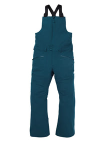 Burton Reserve Bib Pant 2025 - Dark-colored bib pant with adjustable straps, zippered pockets and belt loops.