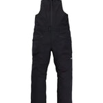 Burton Reserve Bib Pant 2025 - Black bib pant with zippered thigh vents, adjustable waist and cuffs, and black hardware.