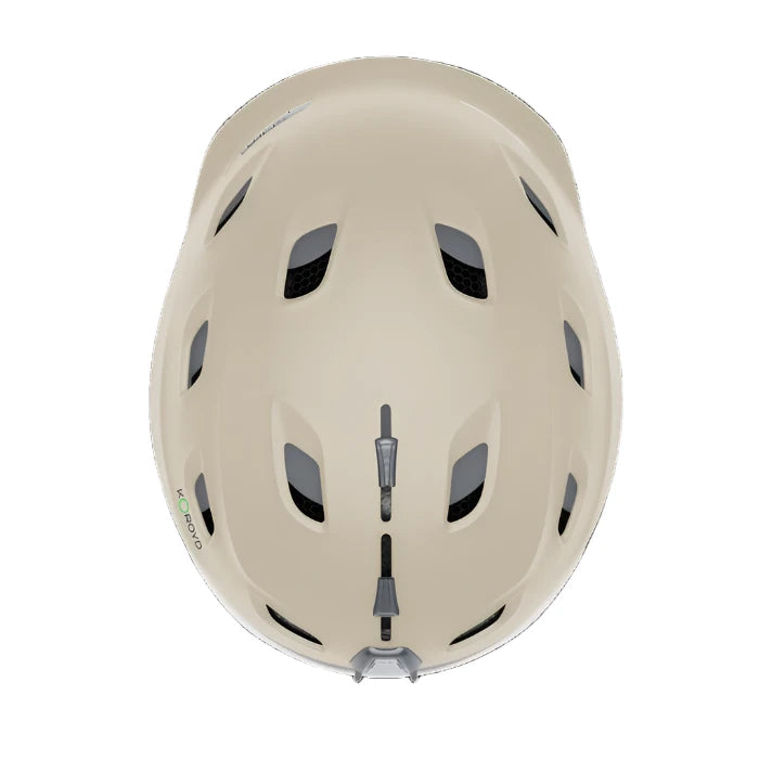 Smith Men's Vantage MIPS Helmet - A tan helmet with a black strap and white logo on the back, viewed from above.