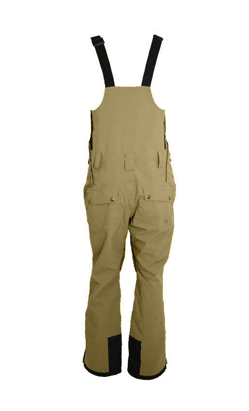 Turbine Mission II Bib - Tan bib with two zippered front pockets, one on each side.